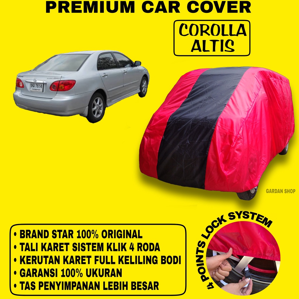 Body Cover COROLLA ALTIS MERAH HITAM Penutup Bodi Mobil Corolla Altis Waterproof PREMIUM