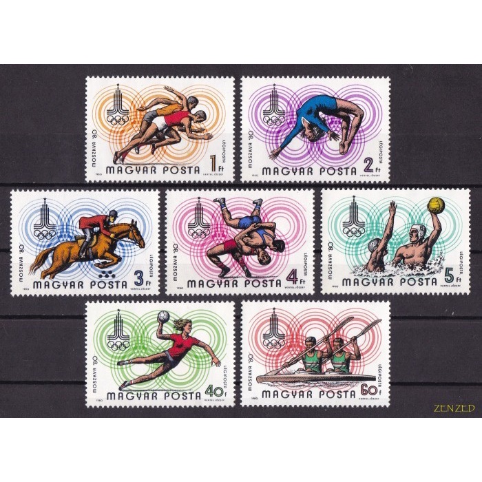 

0661 Perangko Hungaria 1980 Olympic Games - Moscow 7v Unused