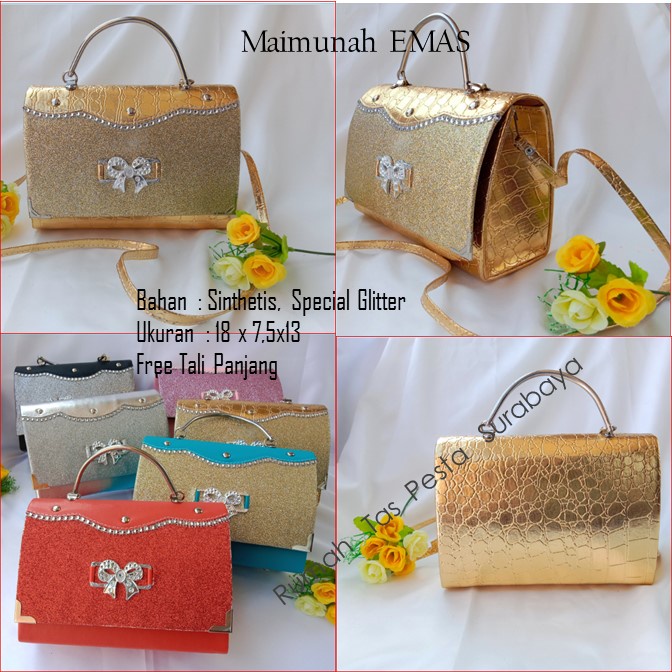 Tas Satin,Tas Clutch,Tas Seserahan,Maimunah EMAS