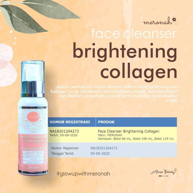 (SABUN)COLLAGEN FACIALWASH MERONAH 3 IN 1 (SABUN MUKA COLLAGEN  MERONAH)