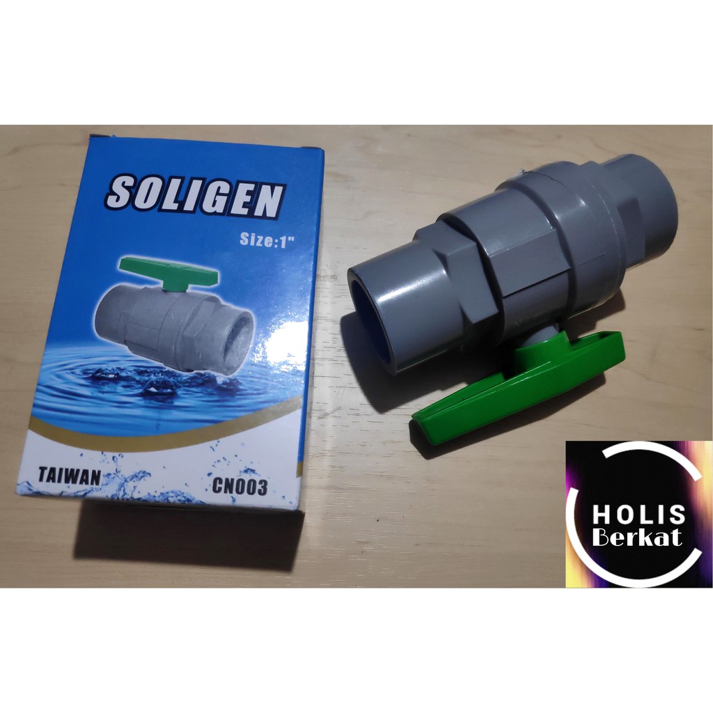 PVC Ball Valve / Stop Keran Soligen Size 1 Inch