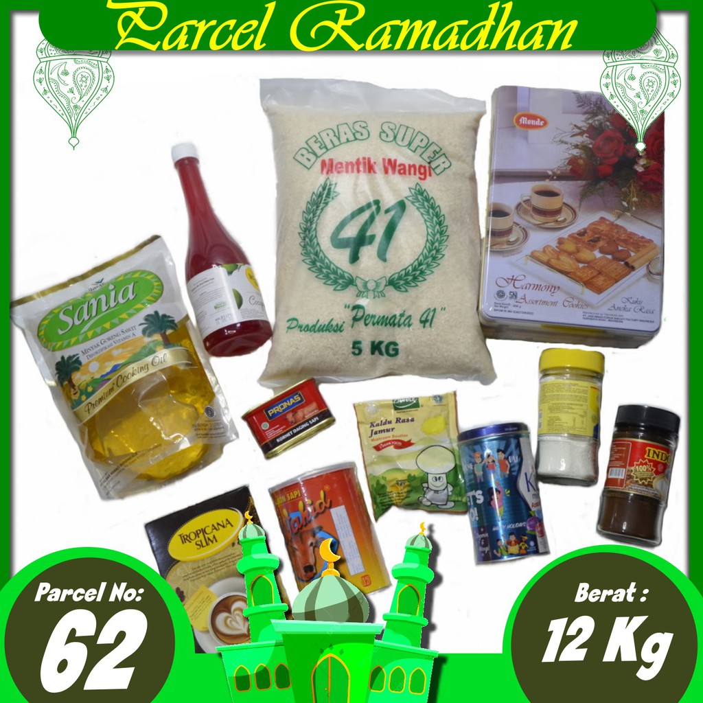

Paket No 62 [Keluarga Premium] Parcel Sembako Keluarga Premium Parsel EXP DATE AMAN Spesial Ramadhan