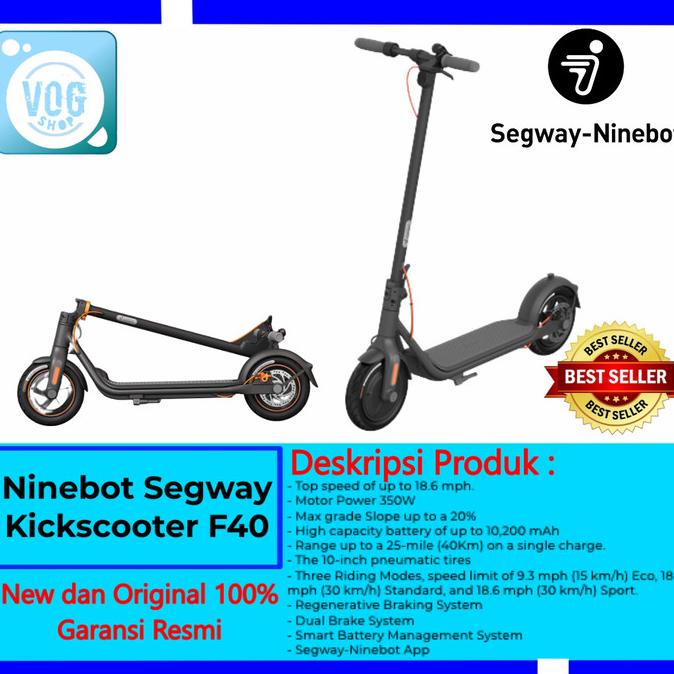 SEGWAY NINEBOT KICKSCOOTER F40 - SKUTER LIPAT LISTRIK DFSG5E54