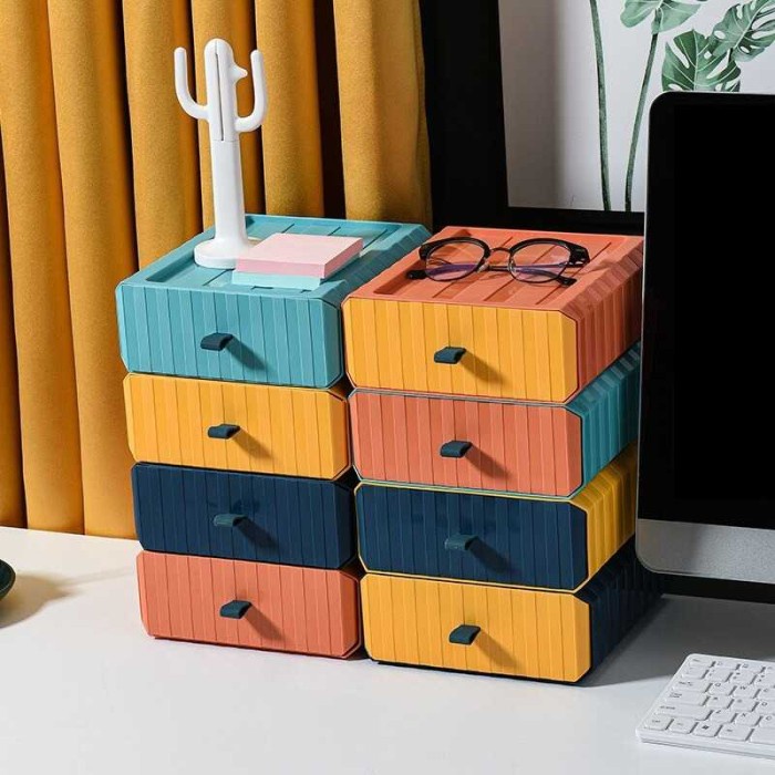 Kotak Barang Organizer Stackable Storage Box - HAP-276 - Putih