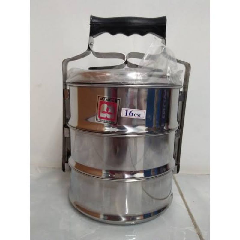 Maspion Maxim Rantang Stainless 16cm 3 tingkat