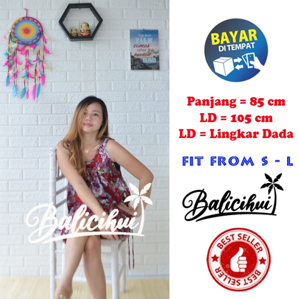 Balicihui Daster Saku Dress Wanita Baju Tidur Wanita Pakaian Santai Wanita Daster Bali Dress Bali