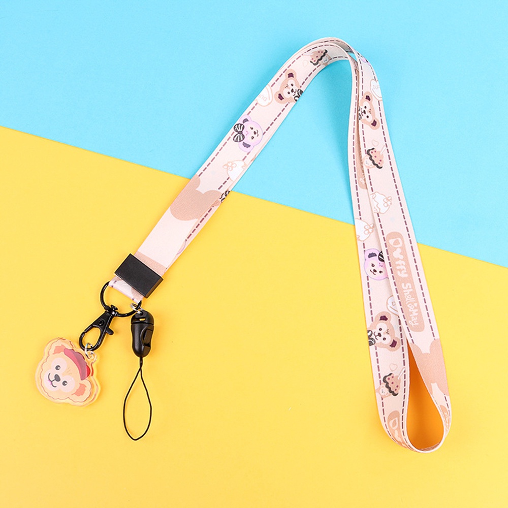 Tali Lanyard Holder Handphone / Kartu ID anti Hilang Motif Kartun Beruang / Kucing Lucu