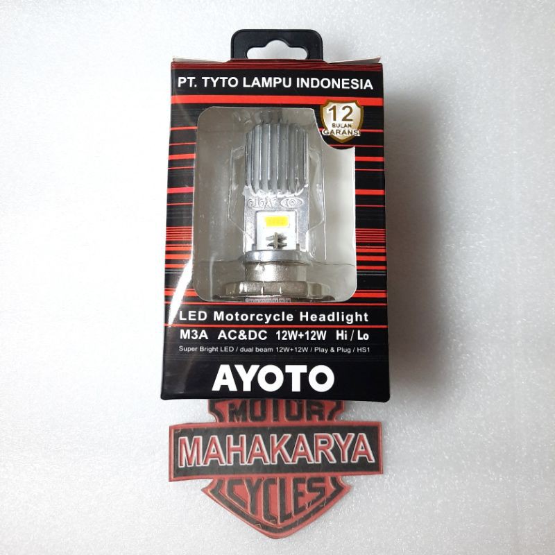 LAMPU MOTOR VIXION DEPAN LED AYOTO M3A H4 AC DC HI LO