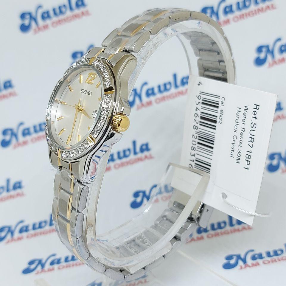 Seiko Ladies SUR718P1 Swarovski Silver Dial - Jam Tangan Wanita SUR718