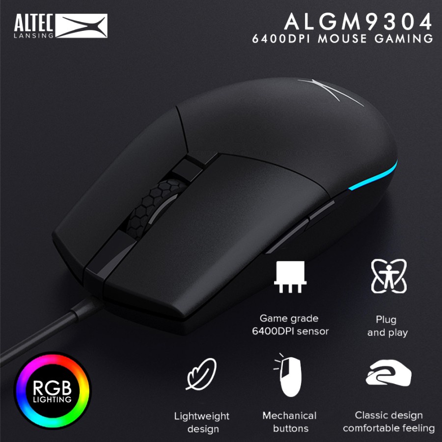 Mouse Gaming Altec Lansing ALGM-9304 LED 6400DPI