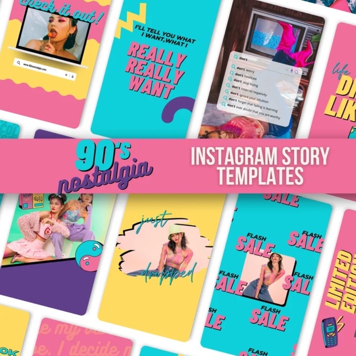 

Template Instagram Story I Stiker Instagram Model 90's Retro