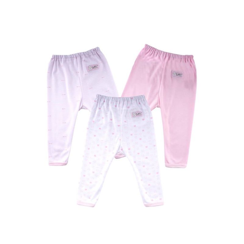 3 Set Setelan Baju bayi lengan panjang + celana panjang newborn pink Fluffy