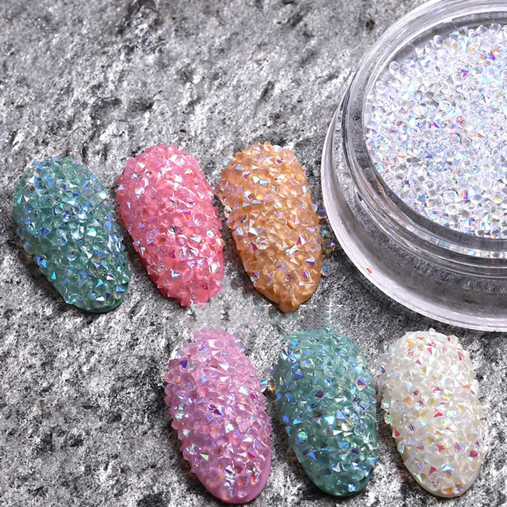 Mxbeauty Kristal Berlian Aurora Warna Champagne Untuk Dekorasi Nail Art / Manicure Diy