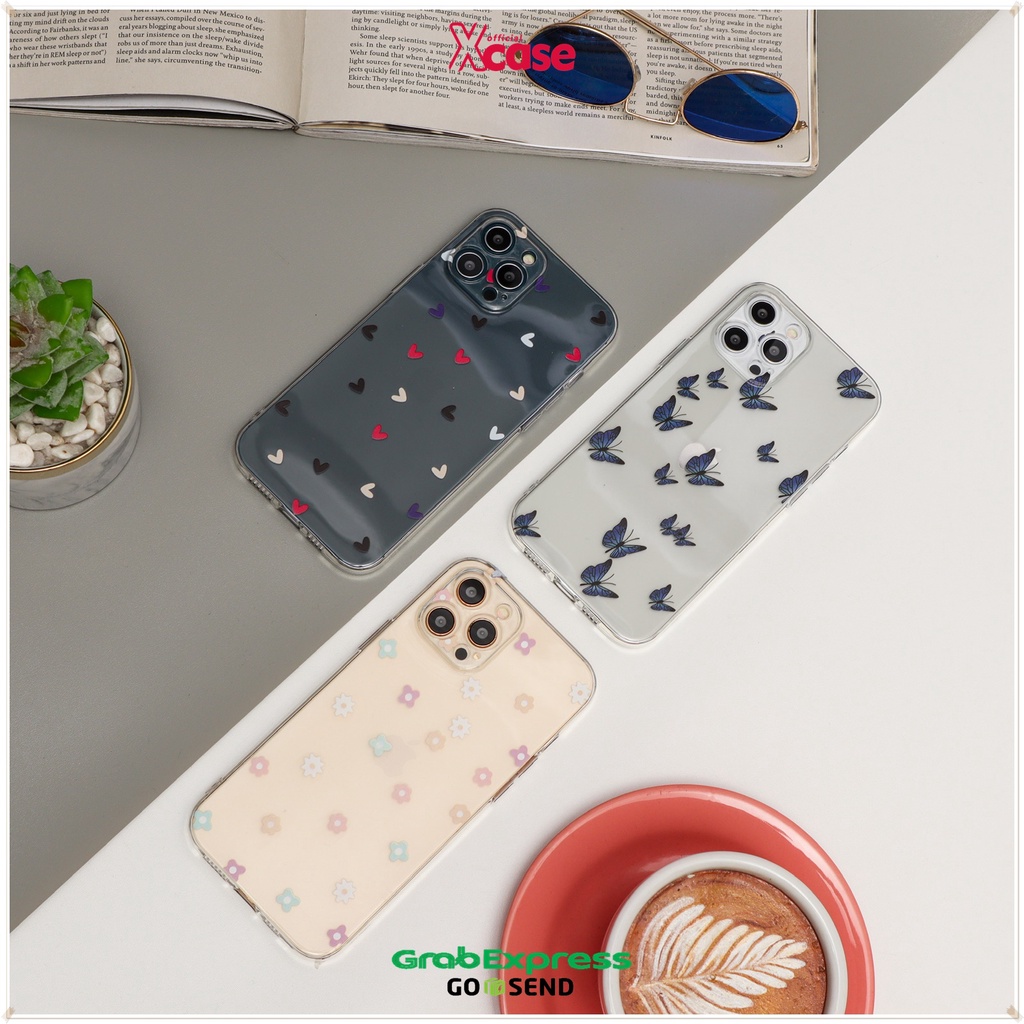 TRANSPARANT BUFALO (BUTTERFLY LOVE FLOWER) SOFTCASE - FOR IPHONE 6 7 8 X XS SE 11 12 MINI PRO MAX