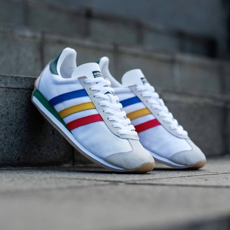 SEPATU SNEAKERS PRIA | ADIDAS COUNTRY WHITE BLACK | ORIGINAL | KETS TALI  | CASUAL MURAH