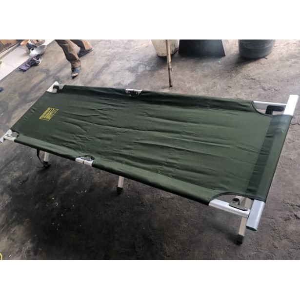 Velbed Aluminium Hijau Hitam TNI POLRI