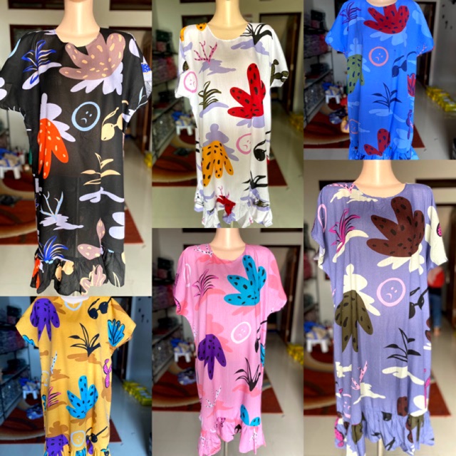 Daster viral kekinian | daster ruffle motif | daster kaum remaja | Baju tidur