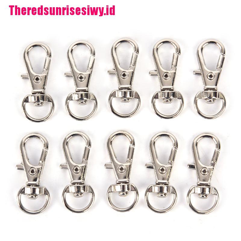 【Theredsunrisesiwy.id】10pcs Mini Aluminum Alloy Keychain Making Snap Spring Clip Hook Carabiner Buckle