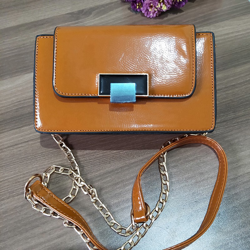 tas impor wanita selempang kulit sentetis tali rantai sling bag cewek murah mini