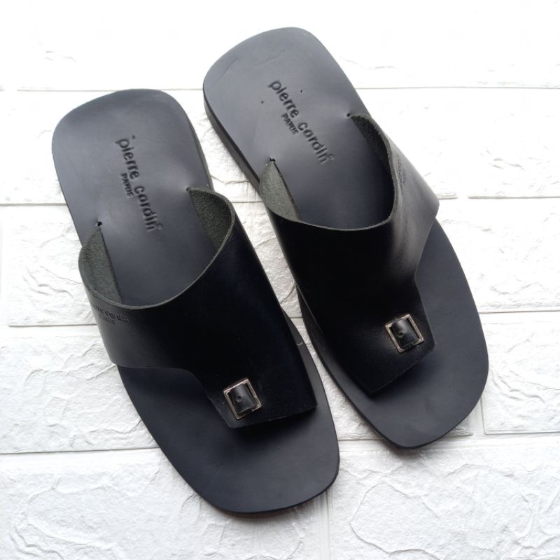 sandal pria kulit asli pierre cardin paris original