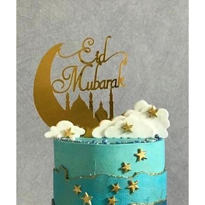 READY Topper Kue Idul Fitri / Hiasan Kue Lebaran / Hiasan Box Hampers Eid Mubarak / Dekorasi Lebaran