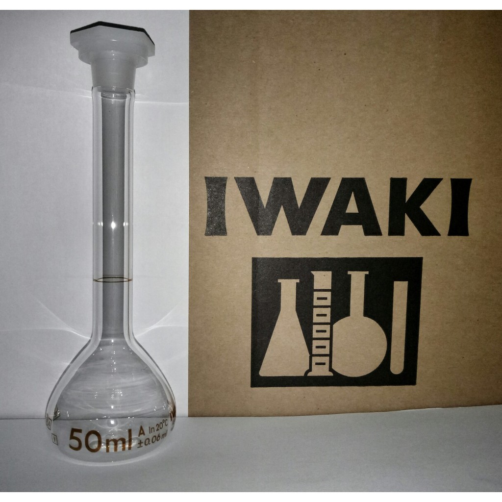 LABU UKUR IWAKI 50 ML/ FLASK VOLUMETRIC 50 ML IWAKI GRADE A (1RF0