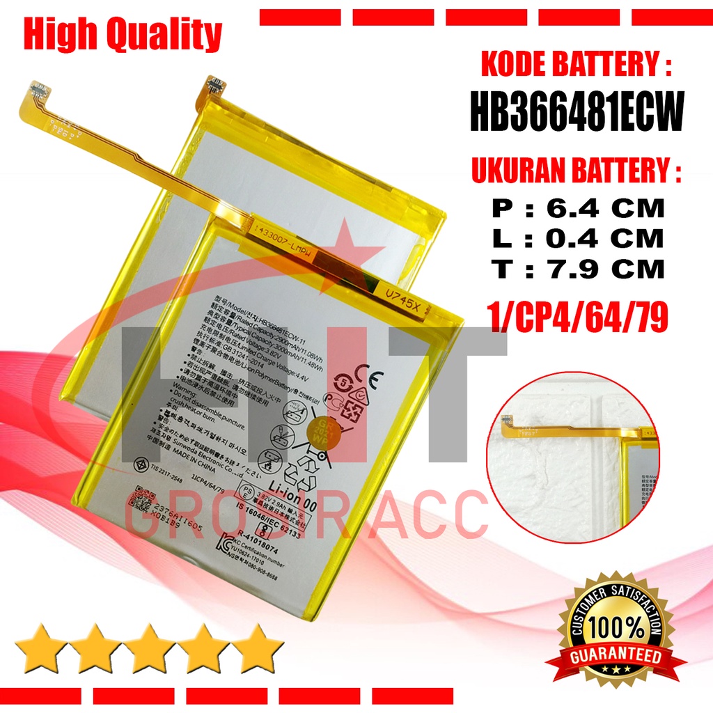 Battery Baterai HB366481ECW-11 For Honor 8 , Honor 8 Lite, Honor 9i , Honor 9 Lite, Honor 5C , Honor 7C , Honor 7A , Honor V9 Play , Enjoy 7s , enjoy 8 , Enjoy 8E Ascend P9 , P9 lite,  G9 , P10 Lite , P20 Lite , Nova 2 Lite