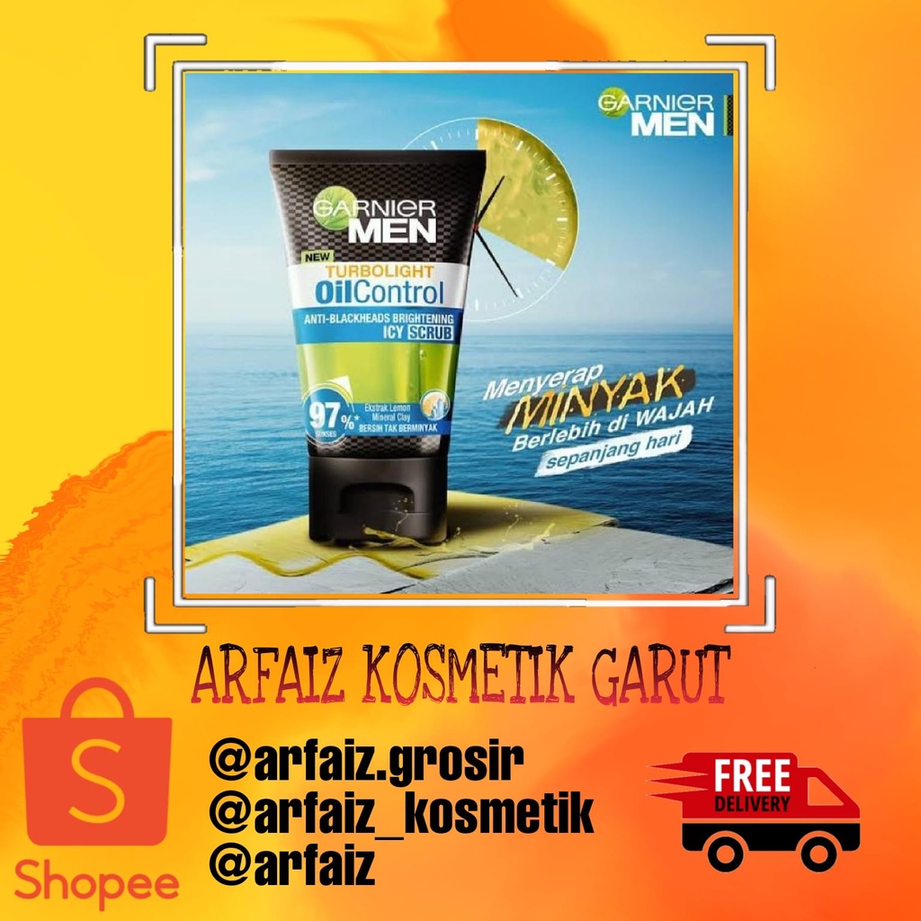 GROSIR - GARNIER MEN - TURBOLIGHT OIL CONTROL ICY SCRUB 100ML
