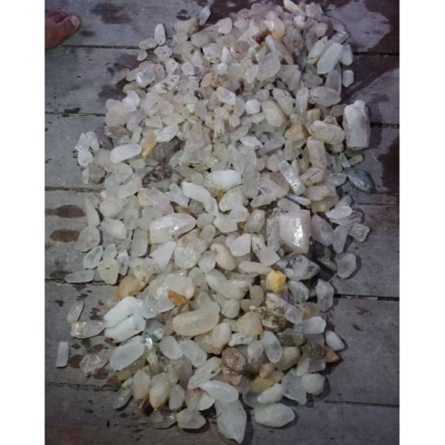 TERMURAH Paket isi 5 Natural Kinyang Air / Kecubung / Quartz Rock Crystal Rough Bahan