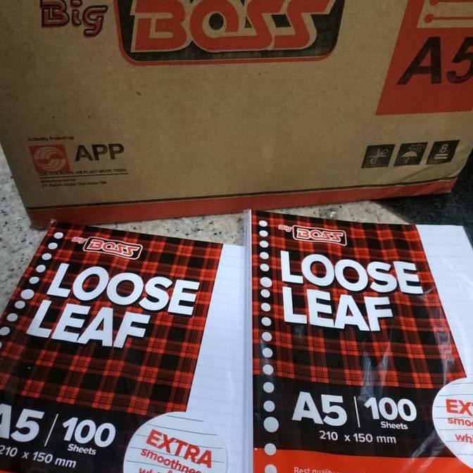 

LOOSE LEAF A5 100 LEMBAR BIG BOSS KERTAS BINDER UNTUK 20 RING BERGARIS PALING MURAH