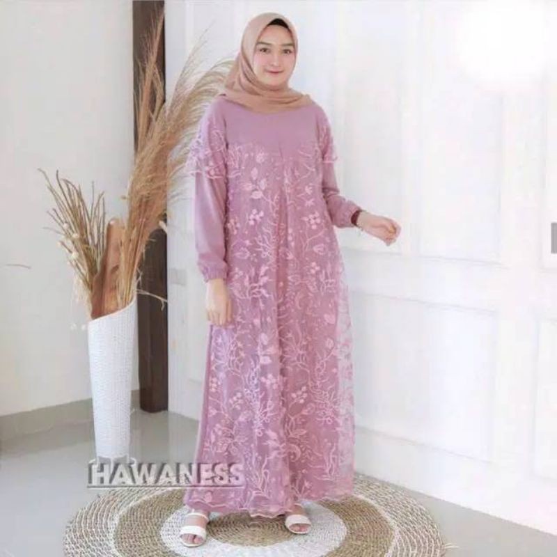 GAMIS BROKAT KEBAYA TILE MAXY DRESS BUSUI WANITA MUSLIM BROKAT