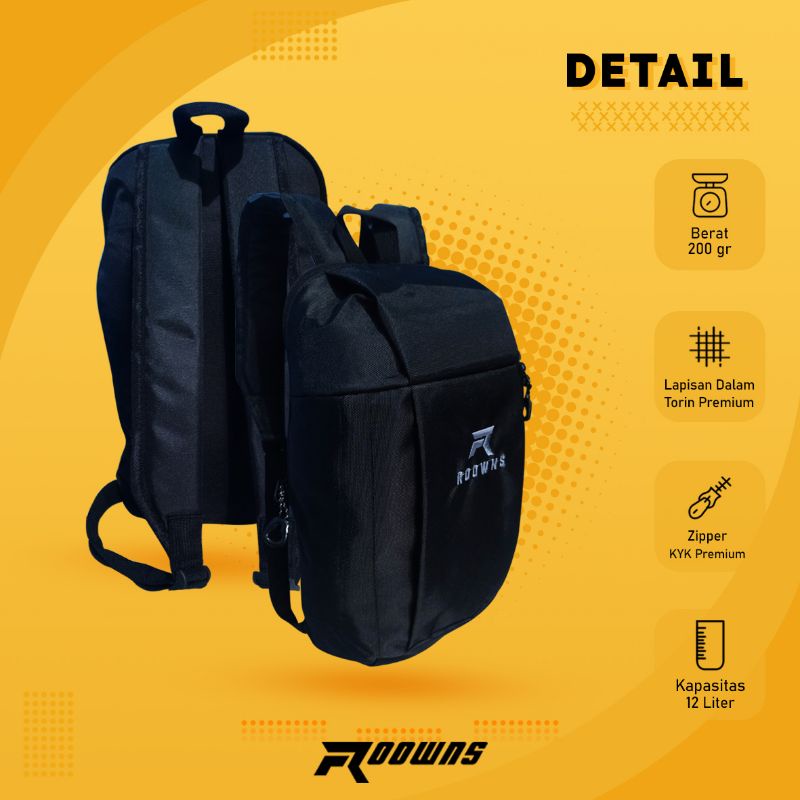 Tas Futsal Ransel Pria Wanita Mini Roowns Scout 12L