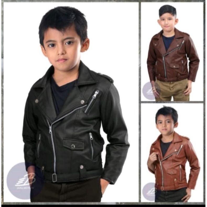 JAKET KULIT ANAK SINTETIS MODEL RAMONES TERBARU KUALITAS PREMIUM