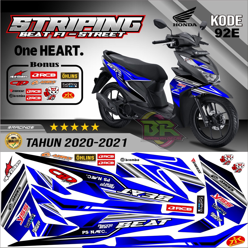 Striping Beat New 2020-2023 Stiker Lis Beat New Variasi kode 92