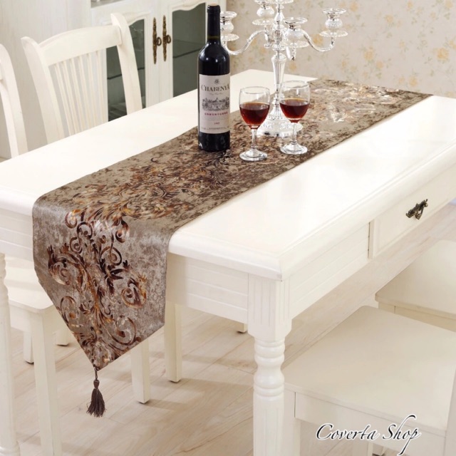 Table Runner / Bed Runner - Taplak Panjang - Luxury - Coffee 33x250cm