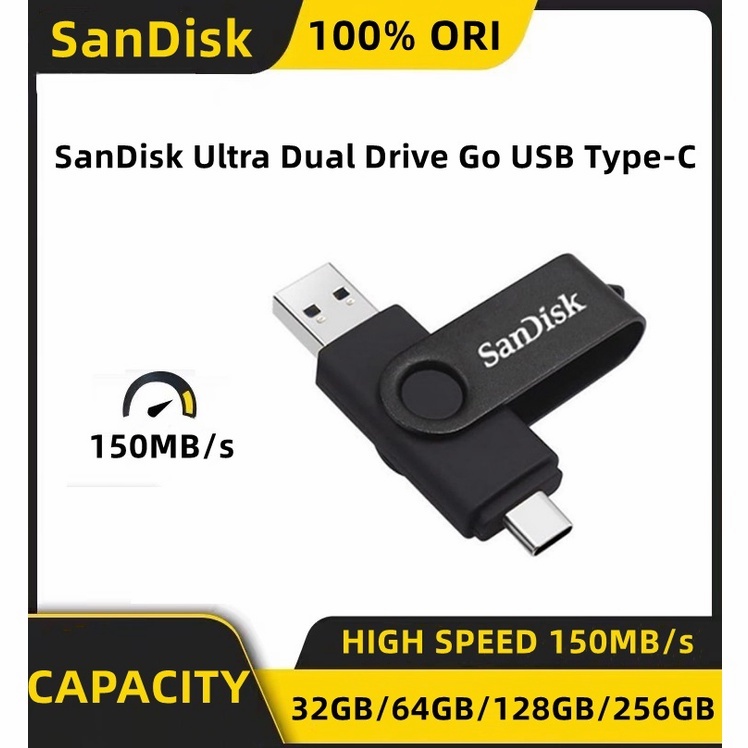 FLASHDISK OTG USB TYPE C 32GB/64GGB/128GB/256GB FLASH DRIVE ULTRA DUAL USB 3.1