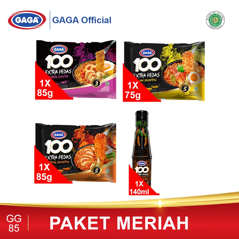 

GAGA 100 Extra Pedas & 1 botol Saus Extra Pedas Jalapeno (GG85)