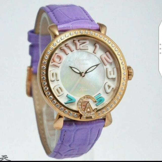 Jam Tangan Wanita Alexandre Christie AC 2391 Purple Garansi Resmi 1 tahun