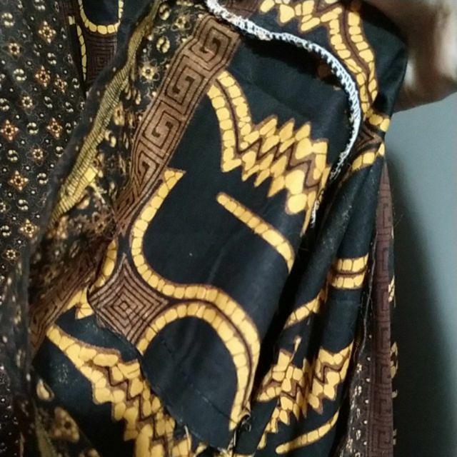 Couple Gamis Batika Parang Black Sarimbit Gamis Batik Kombinasi Long Dress Klok Seragam Pesta Muslim