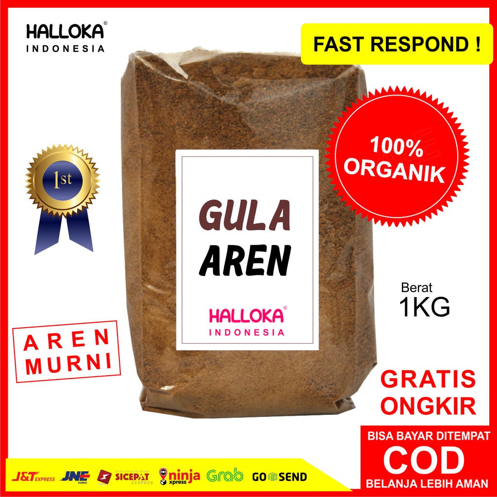 

BROWN SUGAR GULA AREN BUBUK ASLI COCONUT PALM PALEM MERAH DIET DARK 1KG