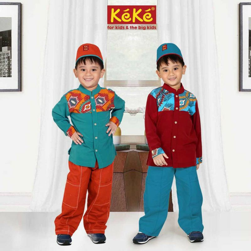 PROMO CUCI GUDANG | baju muslim anak LK Keke Koko Panjang (Size -0)
