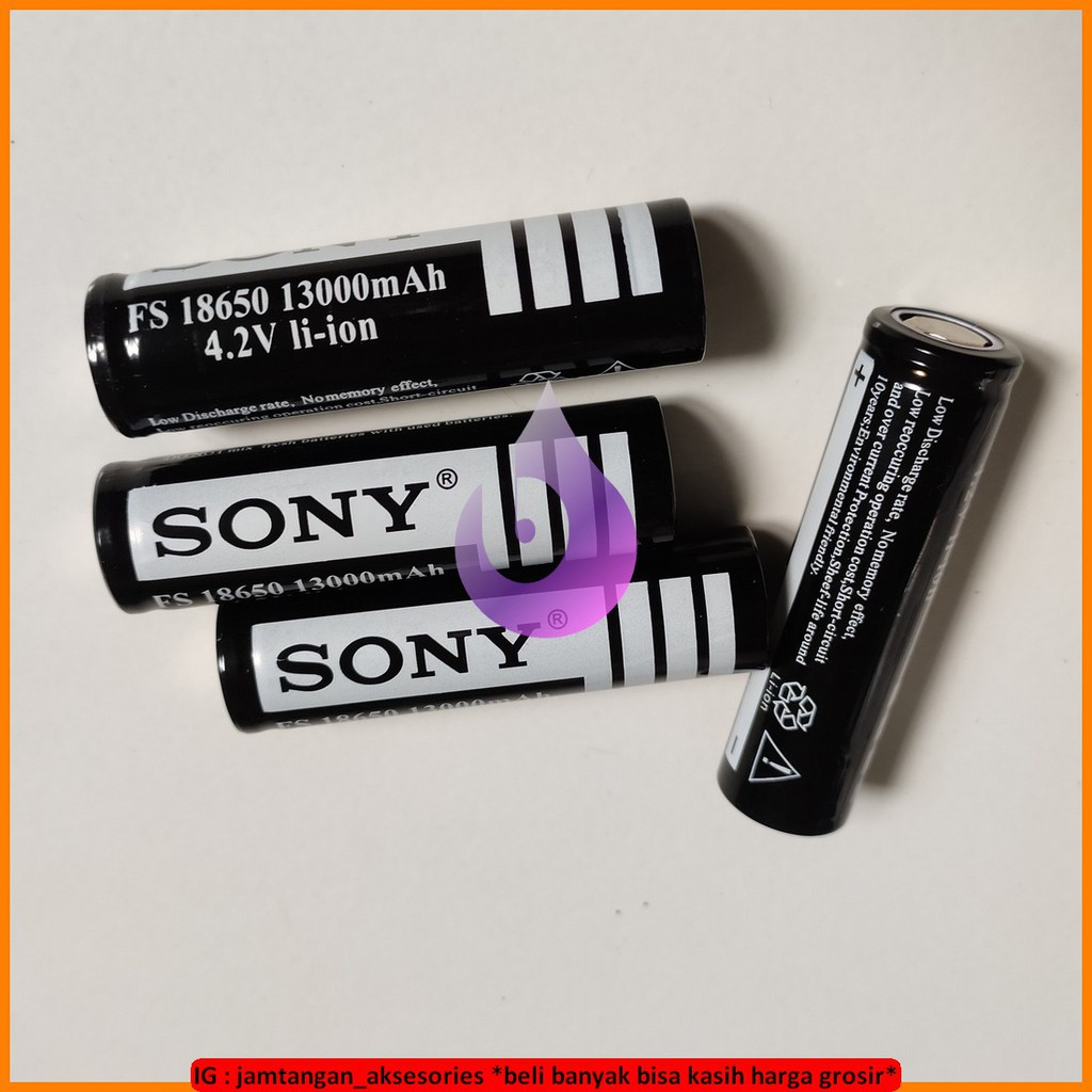 BATU BATERAI BATTERY SONY FS 18650 RECHARGEABLE 13000mAh 4.2V HITAM