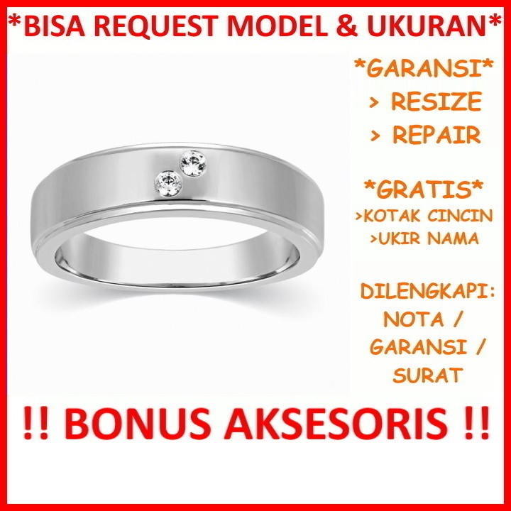 Garansi Paladium Asli Bisa Pesan Model Gratis Ukir Nama Cincin Kawin Palladium Pria Poladium ID393