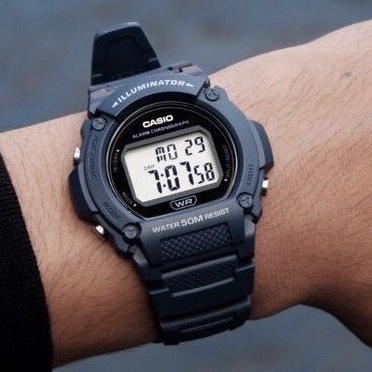 JAM TANGAN CASIO COWOK TYPE W 219H/CASIO PRIA STRAP RUBBER /KARET / JAM TANGAN PRIA CASIO KARET MODEL KOTAK/Casio Original W-219H-1A / W219H-2A / W-219H-3A 4A 4B Jam Tangan Pria - Digital - Karet