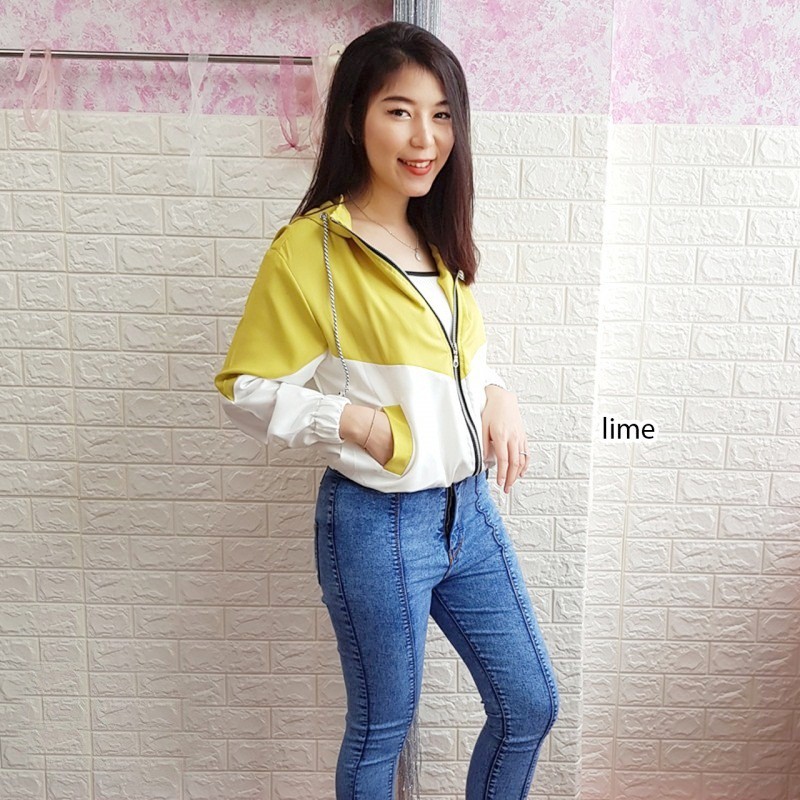 [baju wanita korea] B Jaket Hoodie Jacket Sporty Wanita Korea Import