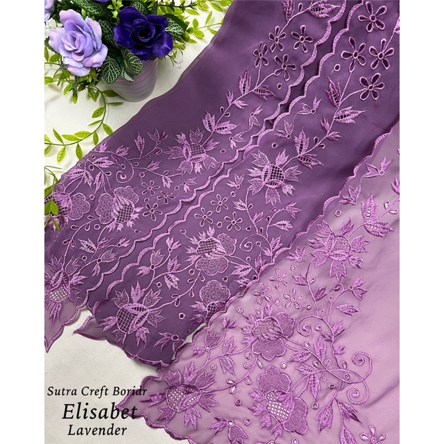 sutra creft bordir / kebaya bordir bali / Bahan kebaya bordir / kebaya bordir-Lavender