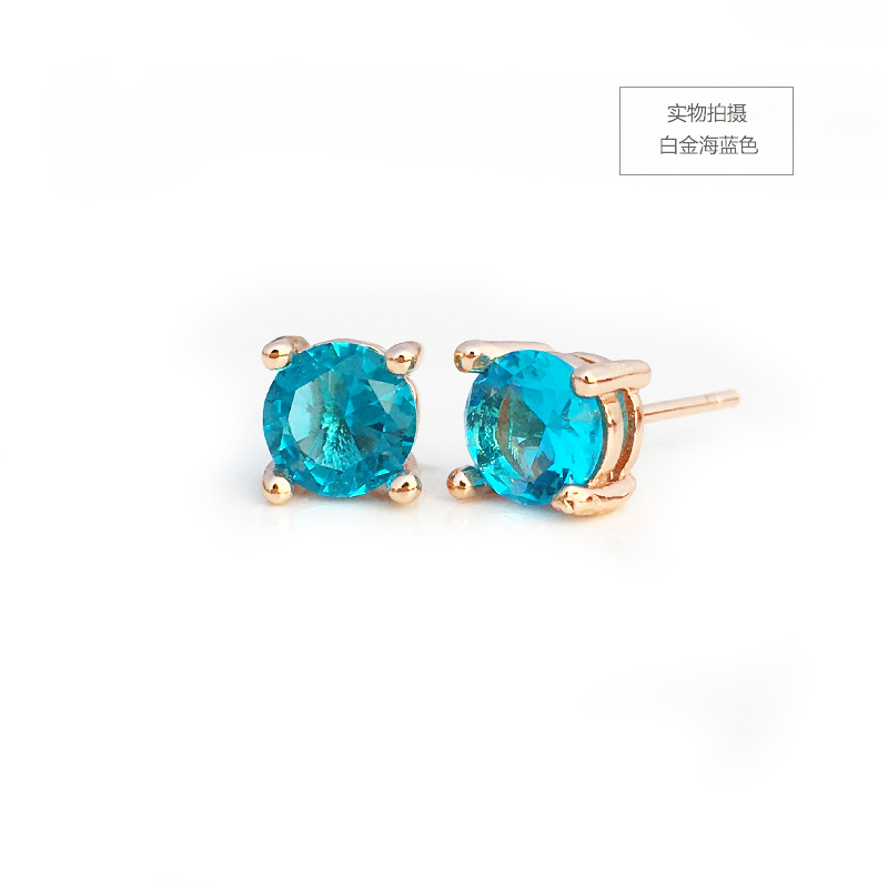 Anting Tusuk Wanita Model Retro Simple Warna Ungu