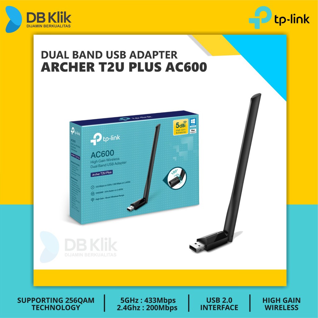 Wireless Adapter TP Link ARCHER T2U Plus AC600 - TPLink T2U+ Dual Band