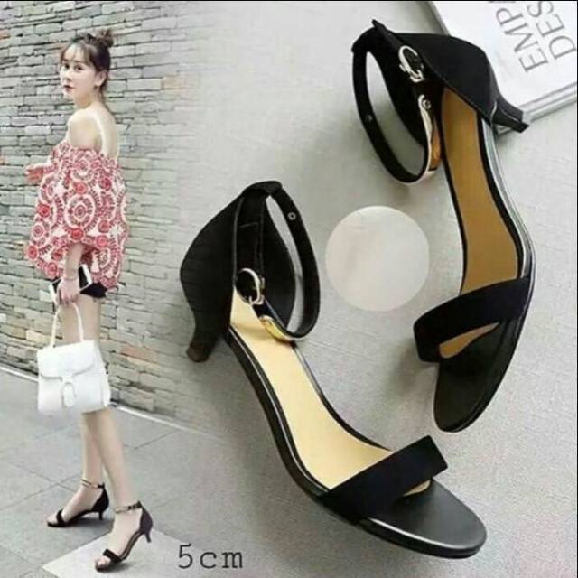 DIVISHOES HIGH HEEL 5CM list gold pd303 hitam (realpict geser)