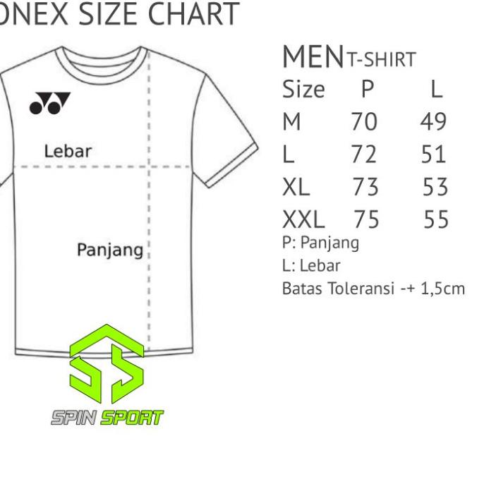 Y21509 Stabilo Baju Badminton Yonex Import Go  Kaos Bulutangkis Jersey Olahraga Sport Pakaian Pria L